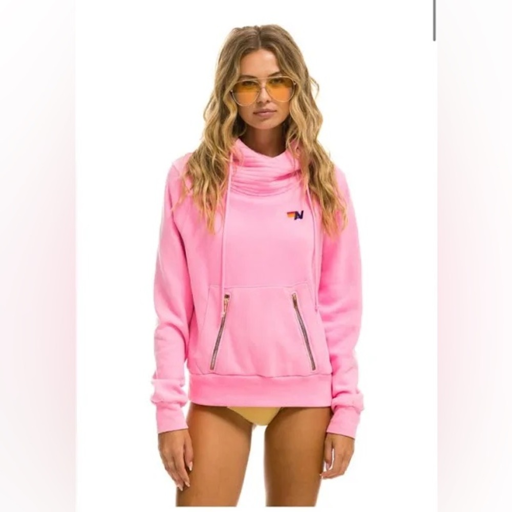 NWT 🆕 Rare Aviator Nation Pink Ninja Hoodie | XS - Picture 2 of 8